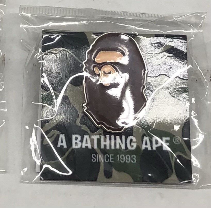 PINTRILL x A BATHING APE BROWN Ape Head Bape Pin  Authentic Brand New BIN11