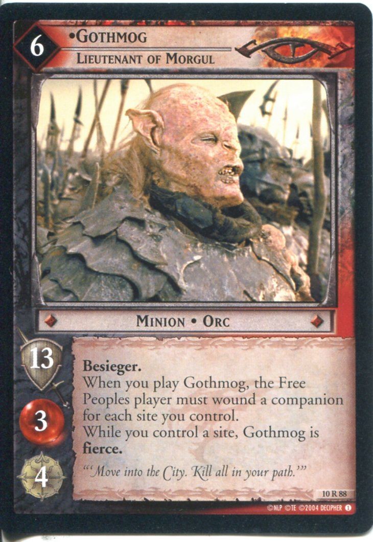 Lord Of The Rings CCG Card MD 10.R88 Gothmog, Lieutenant Of Morgul
