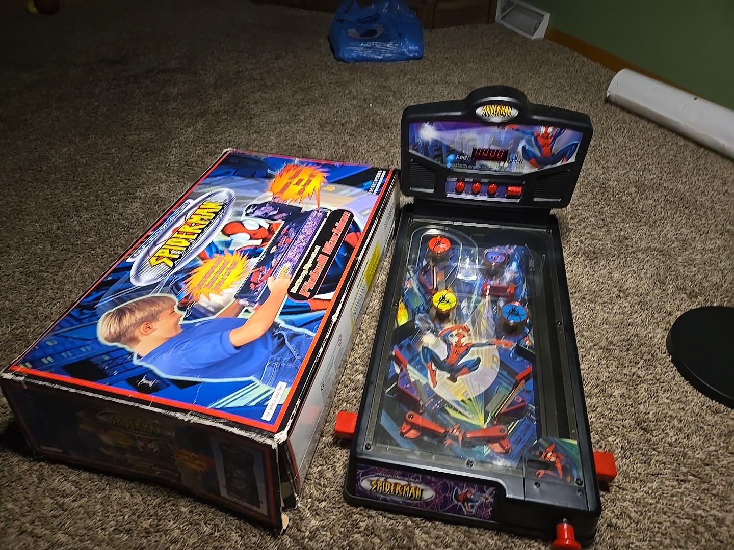 Marvel SPIDER-MAN 3 2007 Table-Top Mini Pinball Machine Used Tested WORKS