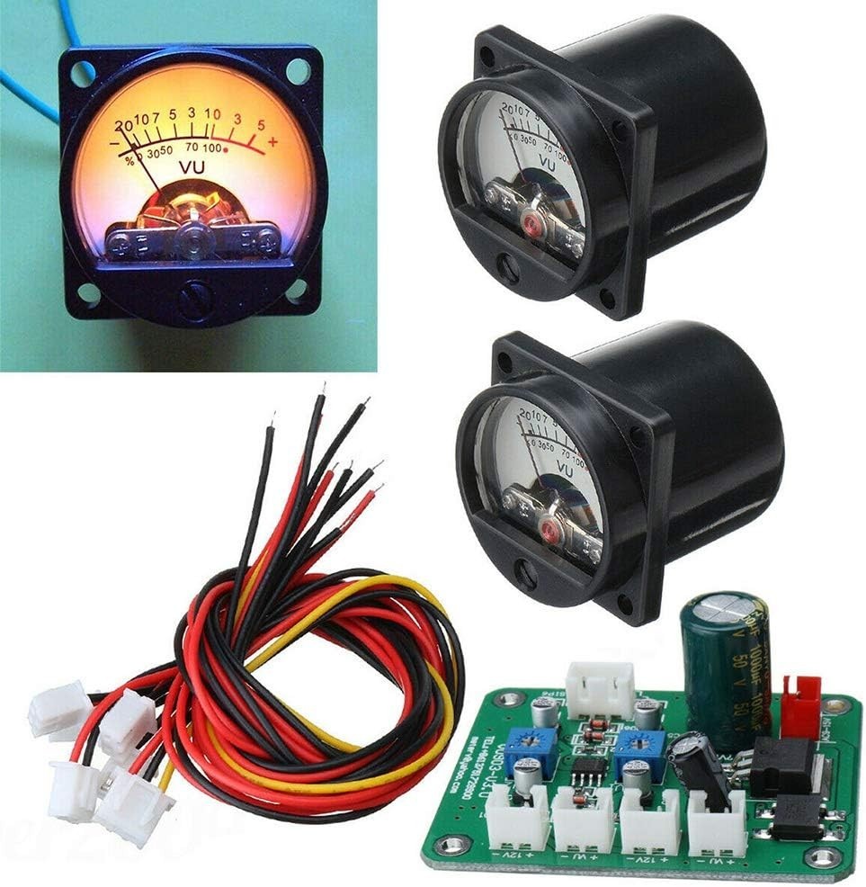 Vu Meter 2x Panel Vu Meter Warm Back Light Recording & Audio Level Amp With Driv