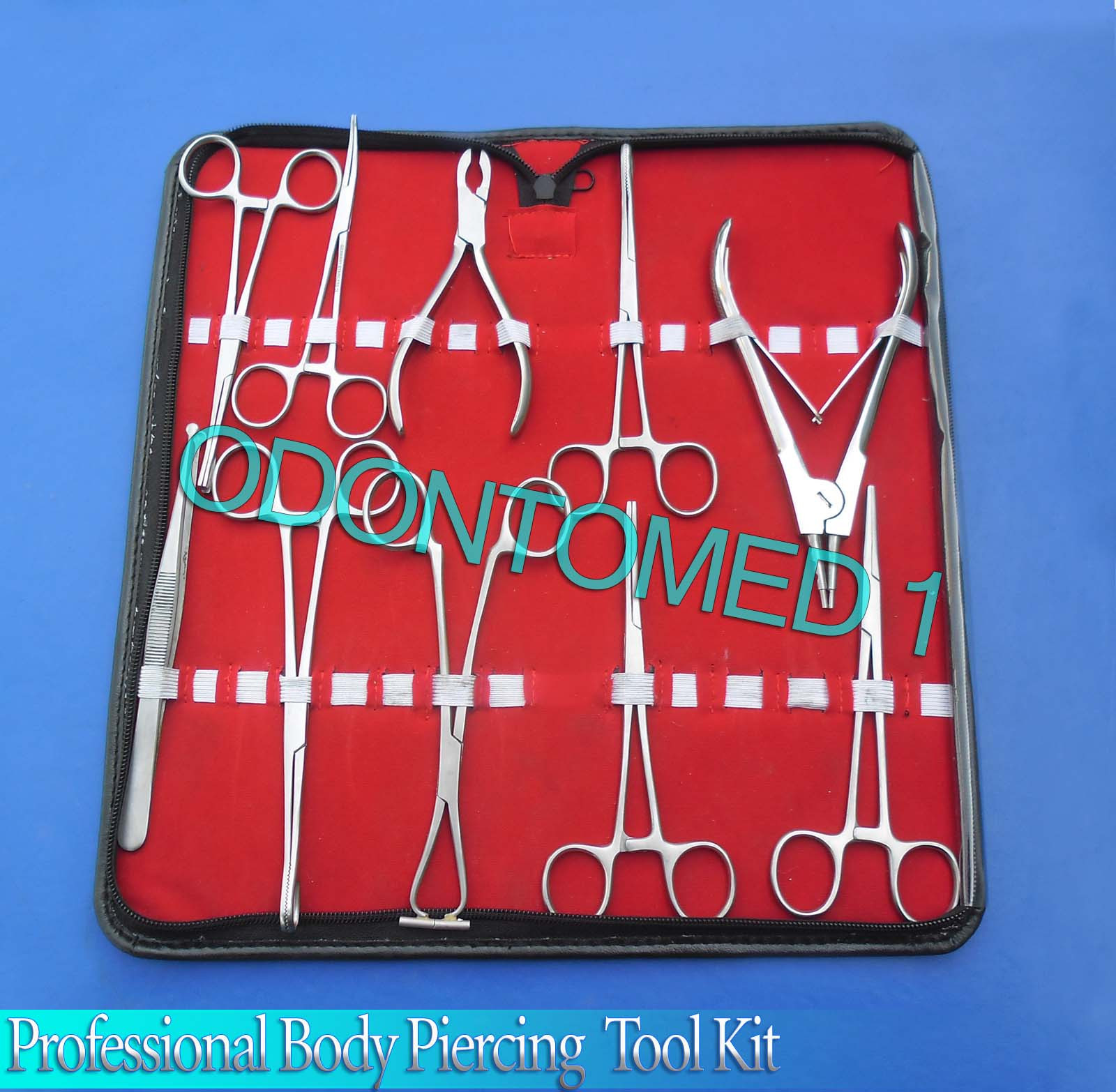 10 Pieces Professional Body Ear Piercing Navel Tools Pliers Clamps Forceps Kit