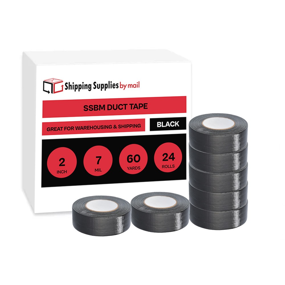 Black Duct Tape 2"x 60 Yards 7 Mil Multi Purpose Heavy Duty Tape 24 Rolls