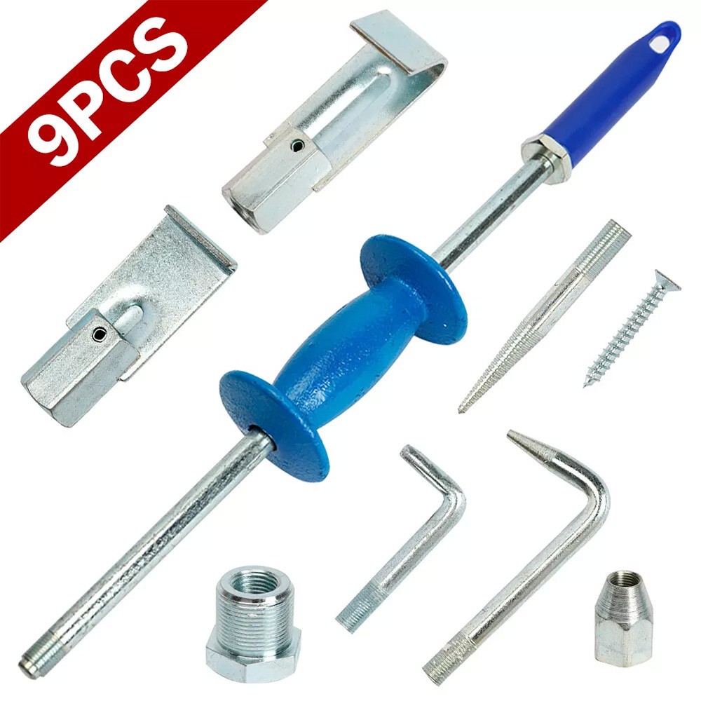 9 Pcs Dent Puller Slide Hammer Auto Body Dent Repair Tools Kit Auto Truck 5LB