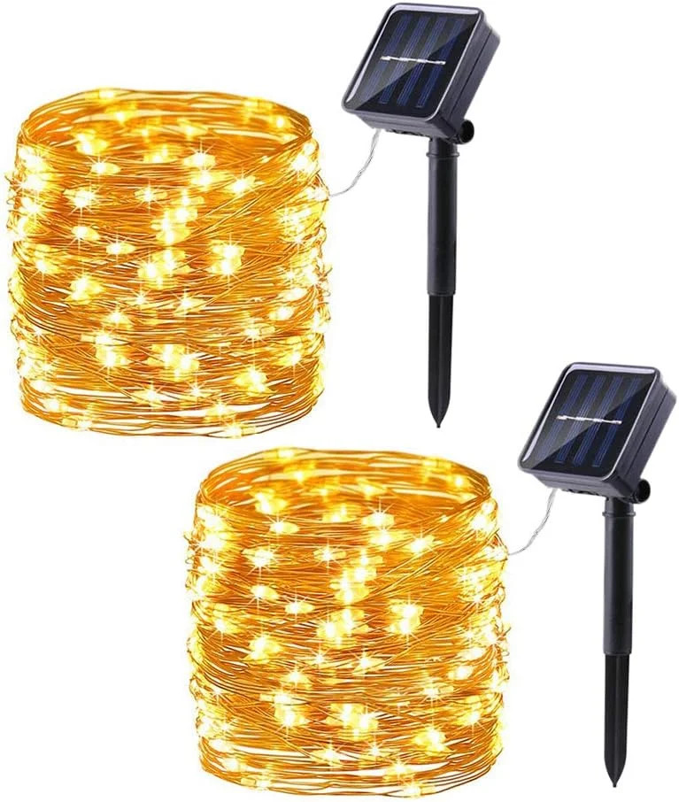 Lomotech Solar String Lights Outdoor - 2 Pack Total 66ft 200LED Solar Fairy Ligh