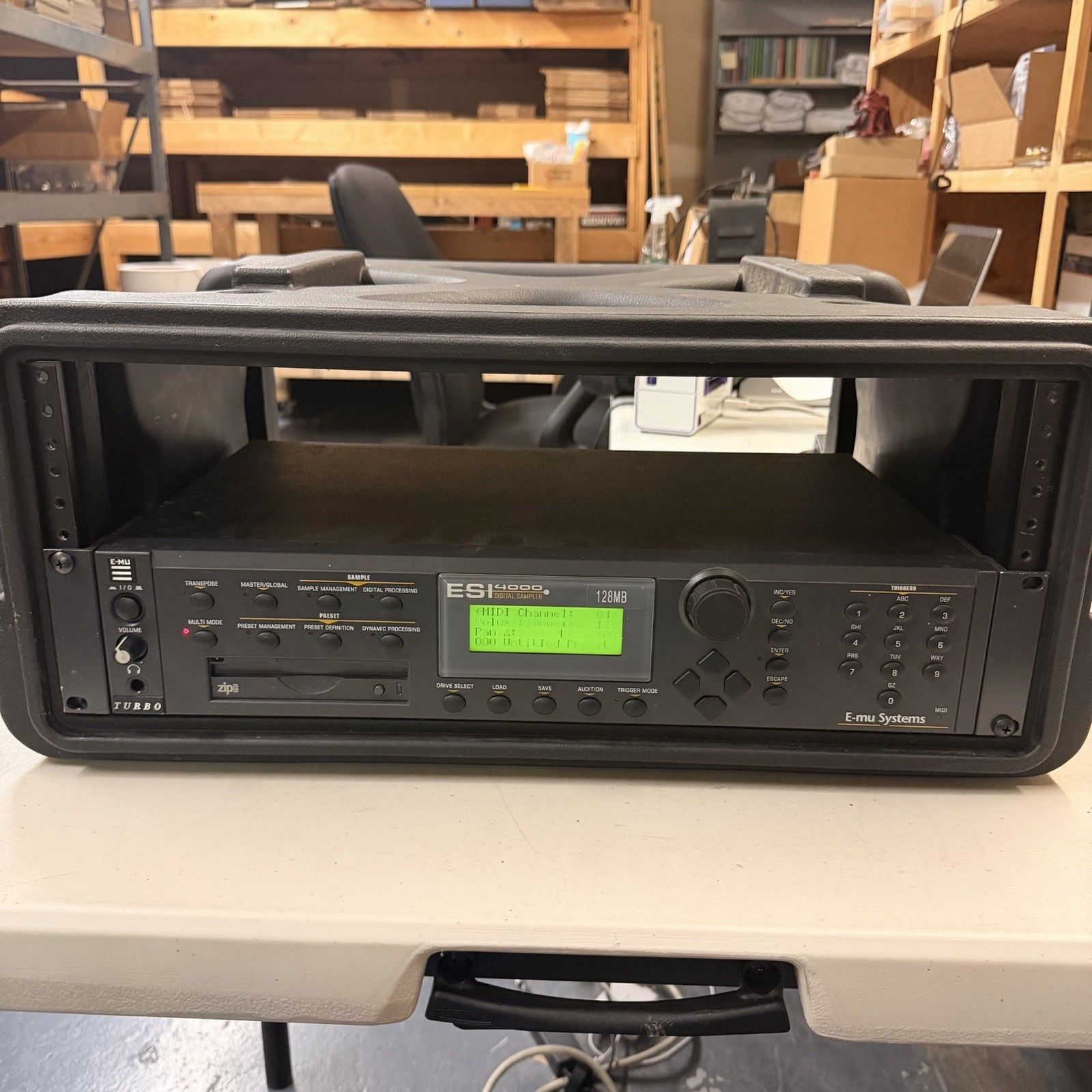 EMu ESi-4000 ESi 4000 Turbo Sampler Black/white Screen SCSI2SD 128mb 64 Voice