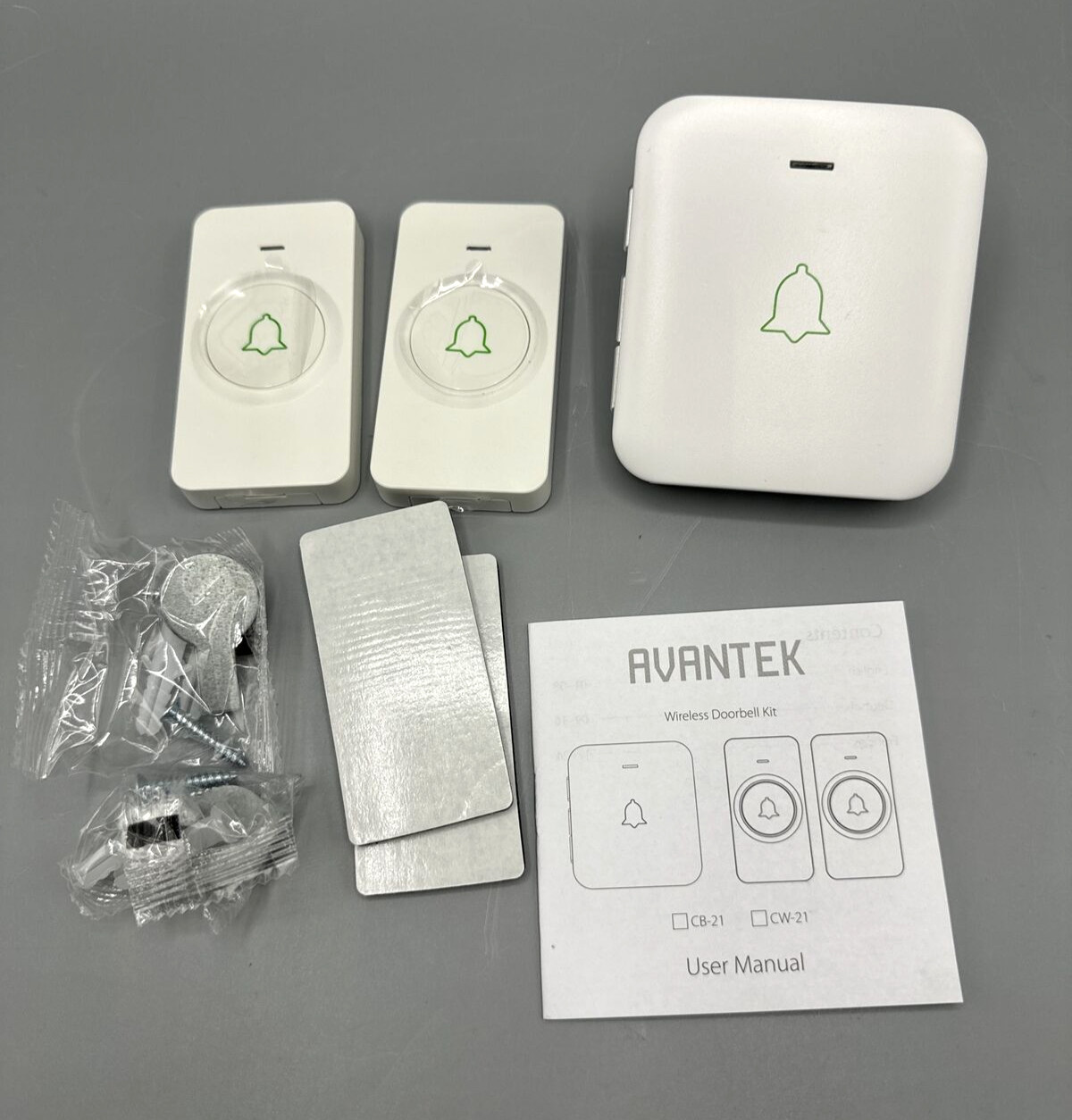 Wireless Door Bell, Mini Waterproof with 2 Remotes White