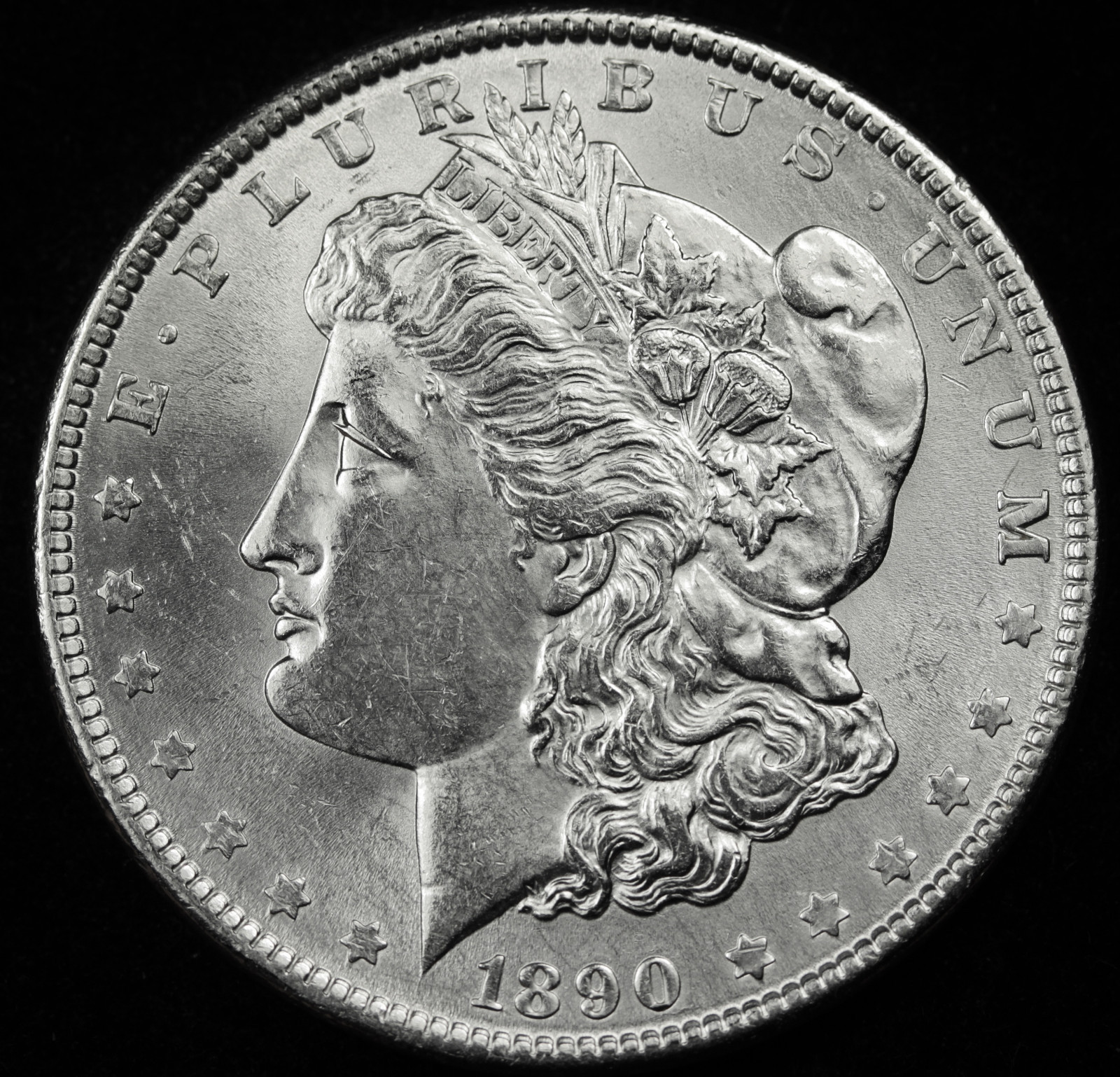 1890-p Morgan Silver Dollar.  B.U.  83917   (Inventory A)