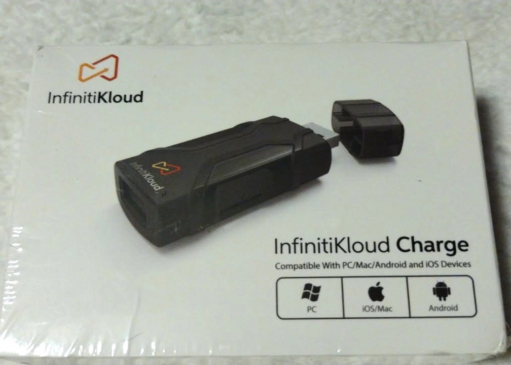 INFINITIKLOUD CHARGE NEW IN BOX USB DRIVE COMPATIBLE PC MAC ANDROID IOS B2