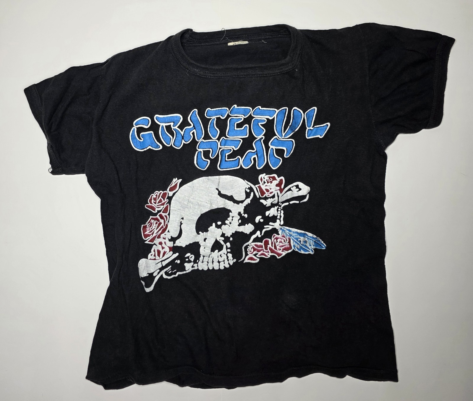 Vintage Grateful Dead T Shirt 1970/1980 Skull Roses & Feathers Black RARE