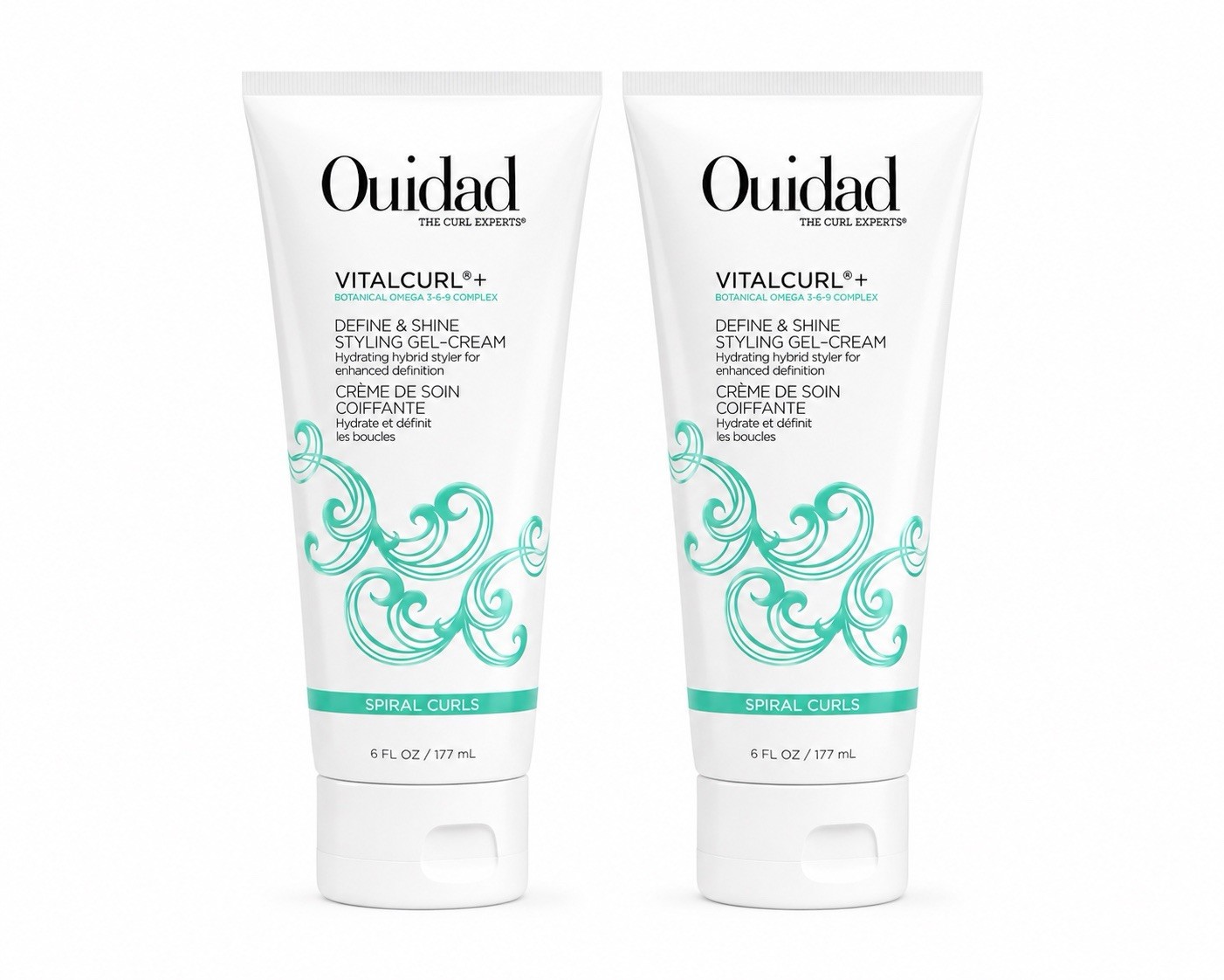 2x Ouidad VitalCurl+ Define & Shine Styling Gel Cream 6 fl oz Spiral Curls