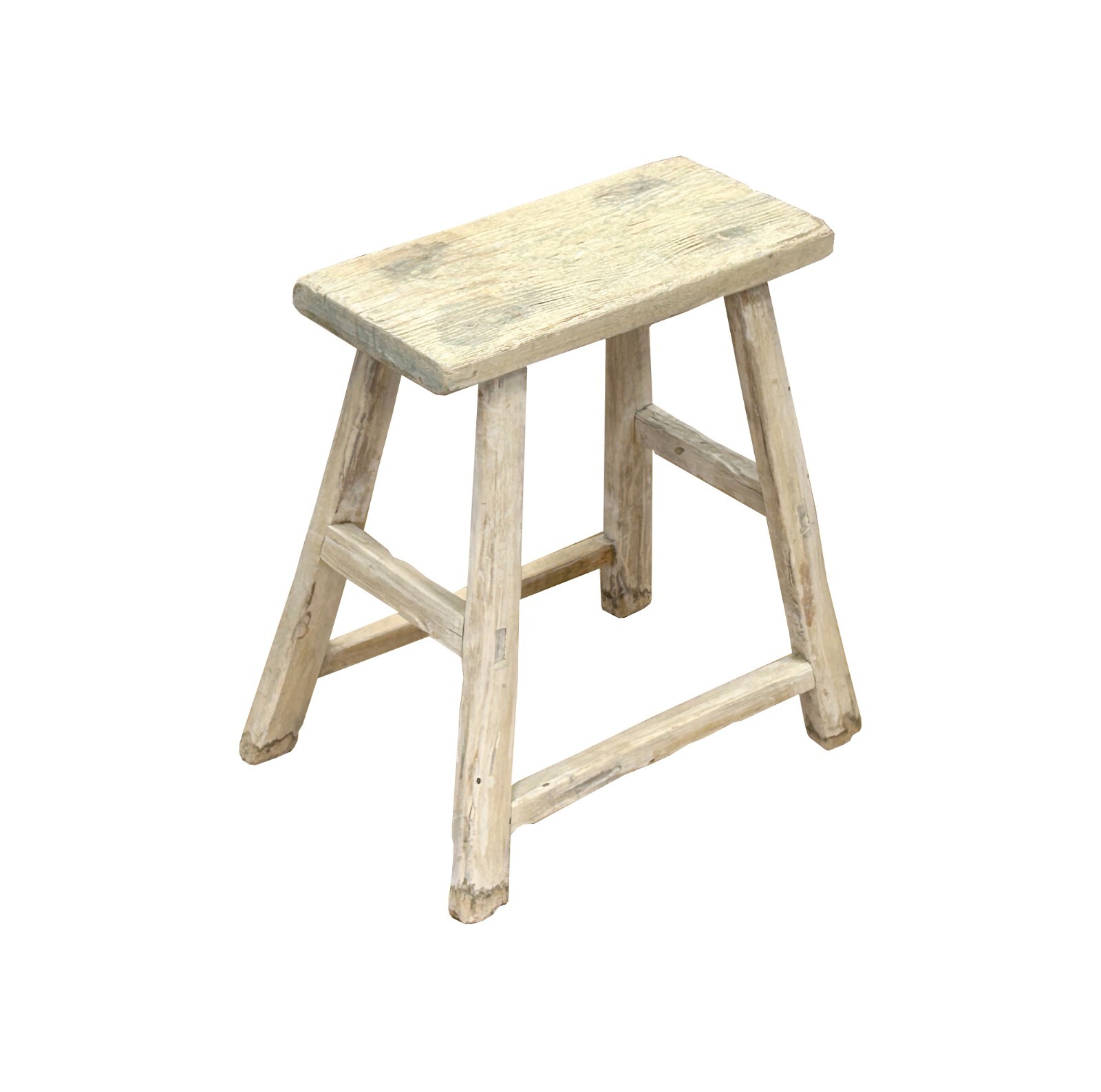 Rustic Raw Rough Wood Grain Rectangle Slim Stool Bench Side Table ws4629