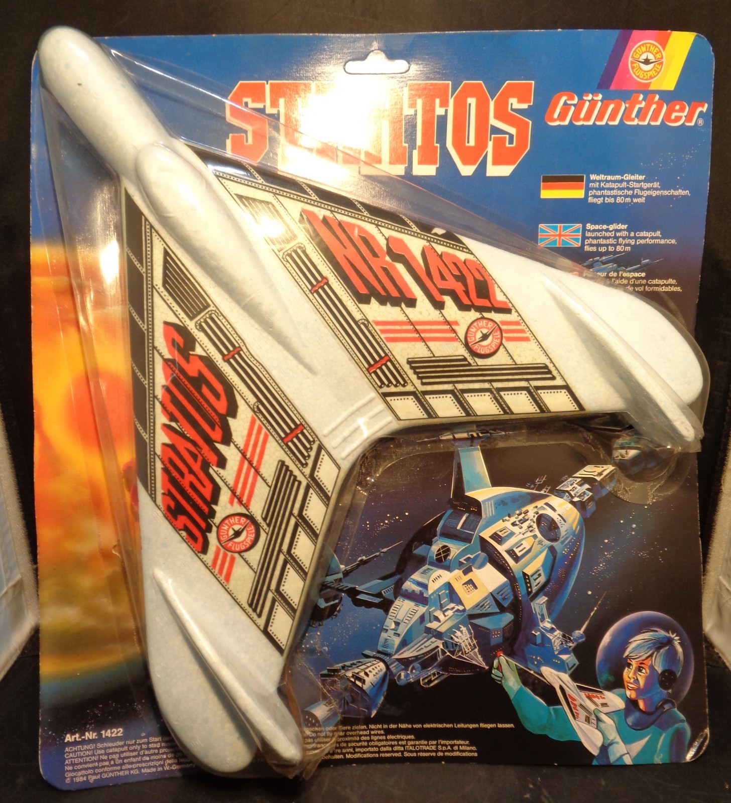 Vintage 1984 GUNTHER STRATOS Space Glider From Germany  Mint On Card! RARE!
