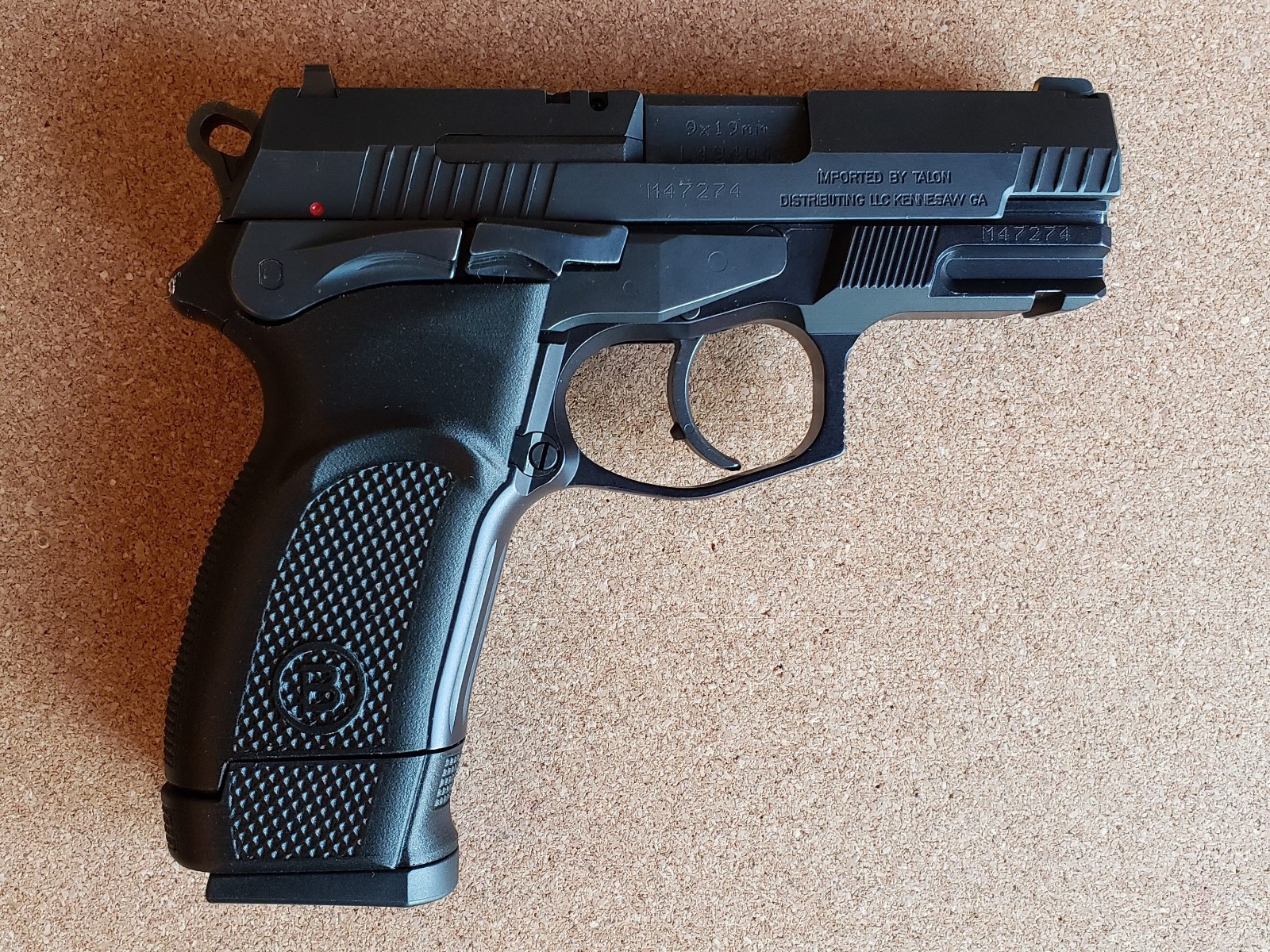 Bersa TPR9C Compact Pistol Grip Upgrade, Enhanced Texture & Backstrap, Thunder.