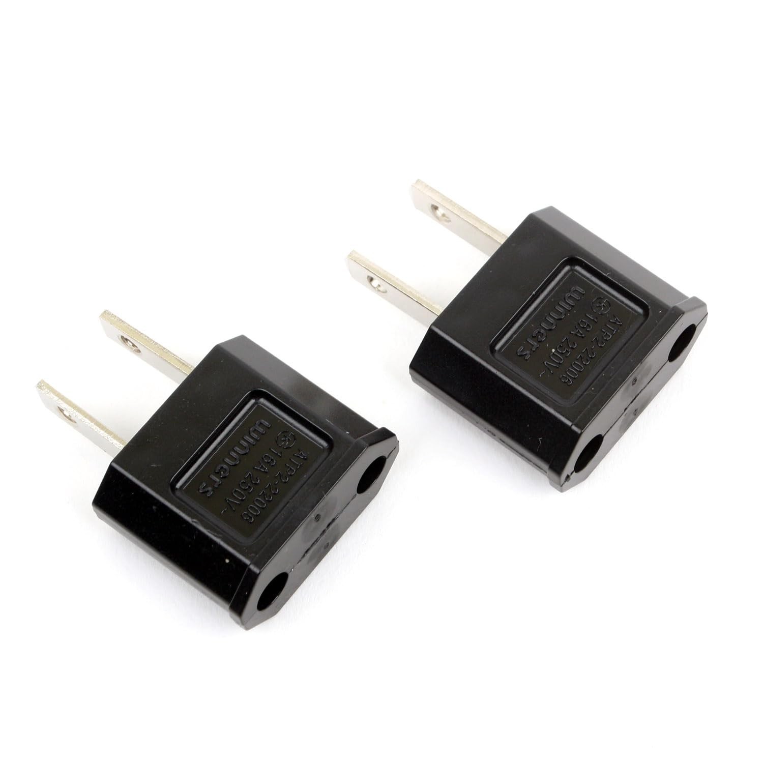 220 to 110 Travel Adapter (Korea USA) Set of 2 Black