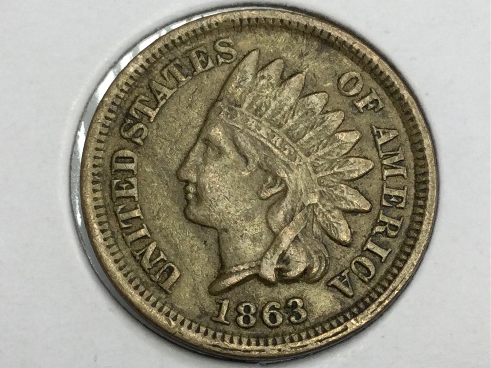 1863 Indian Cent in very fine