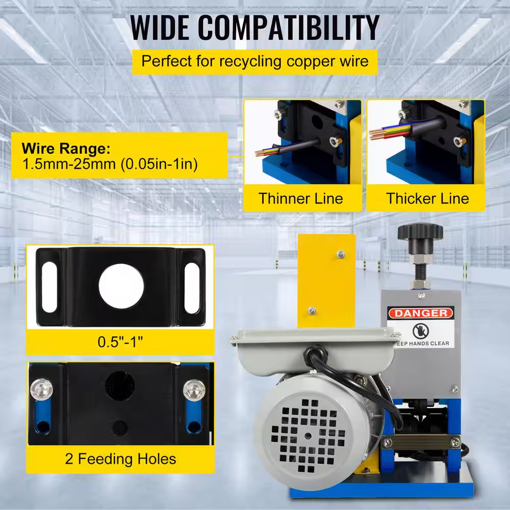 Automatic Electric Wire Stripping Machine 0. 05In.-0. 98In. Dark Blue Wire Strip