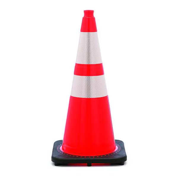 Traffic Cone, Night or High Speed Roadway (45 mph or higher), 7 lb, Reflective,