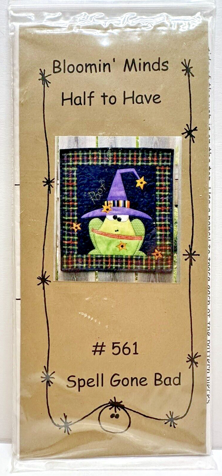 Bloomin' Minds Half to Have #561 Spell Gone Bad Witch Frog Wall Hanging Pattern