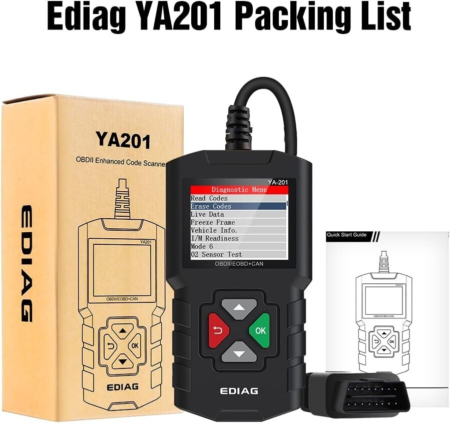 YA201 Auto OBD2 Scanner OBDII Code Reader Check Engine Fault Car Diagnostic Tool