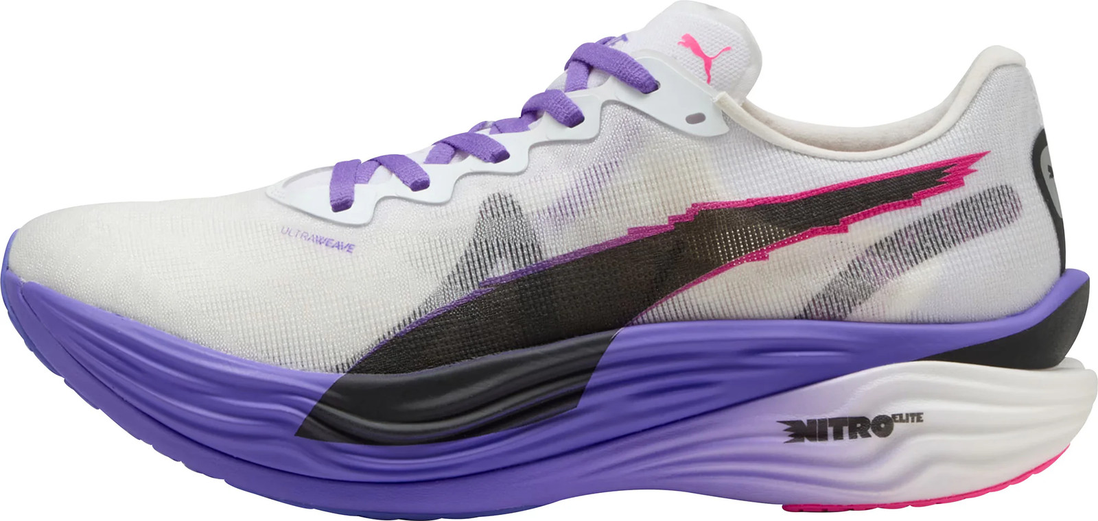 Puma Deviate Nitro Elite 3 Mens Running Shoes White Lightweight Racing Trainers