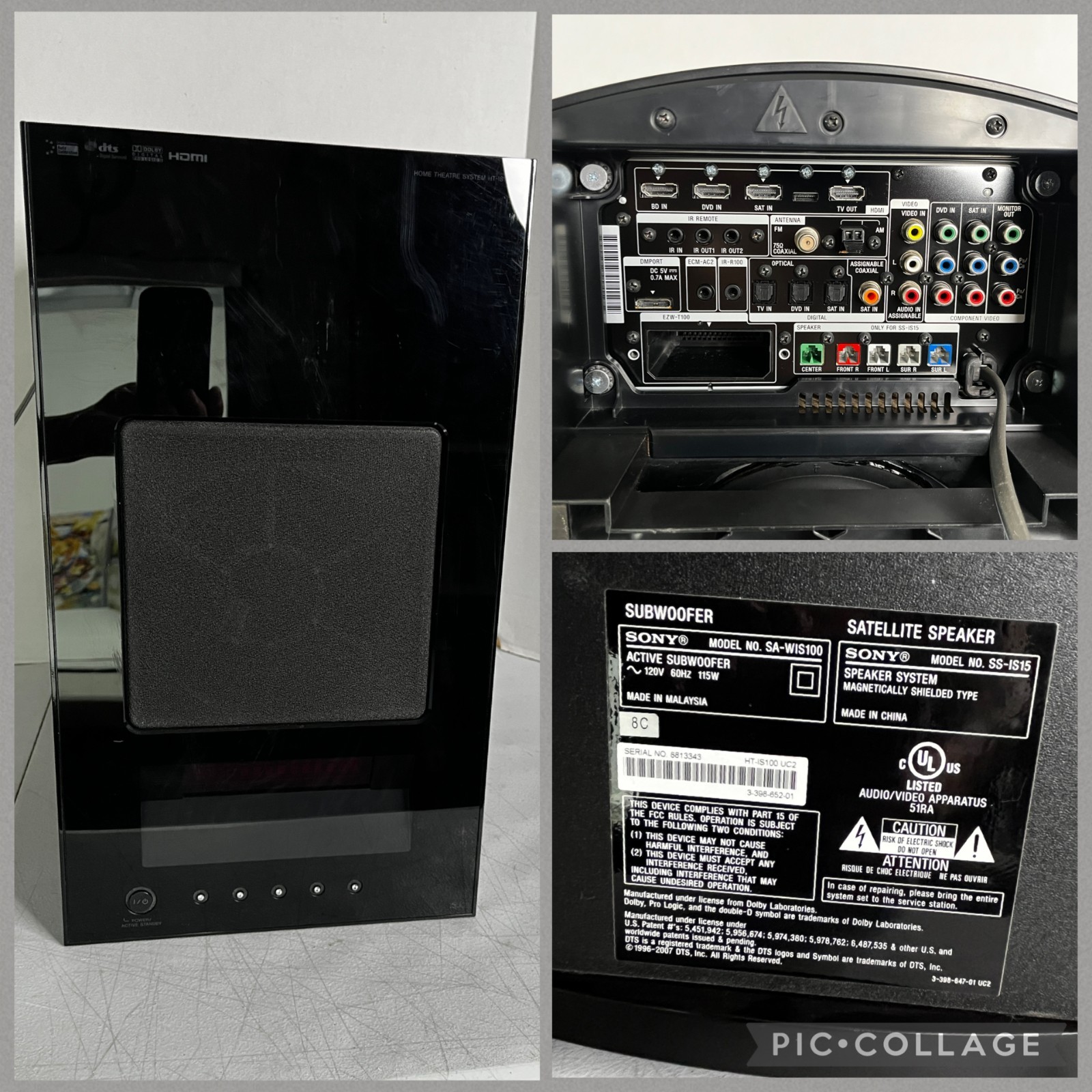 Sony SA-WIS100 Surround Sound Subwoofer With Built-in 5.1 Home Theater Receiver