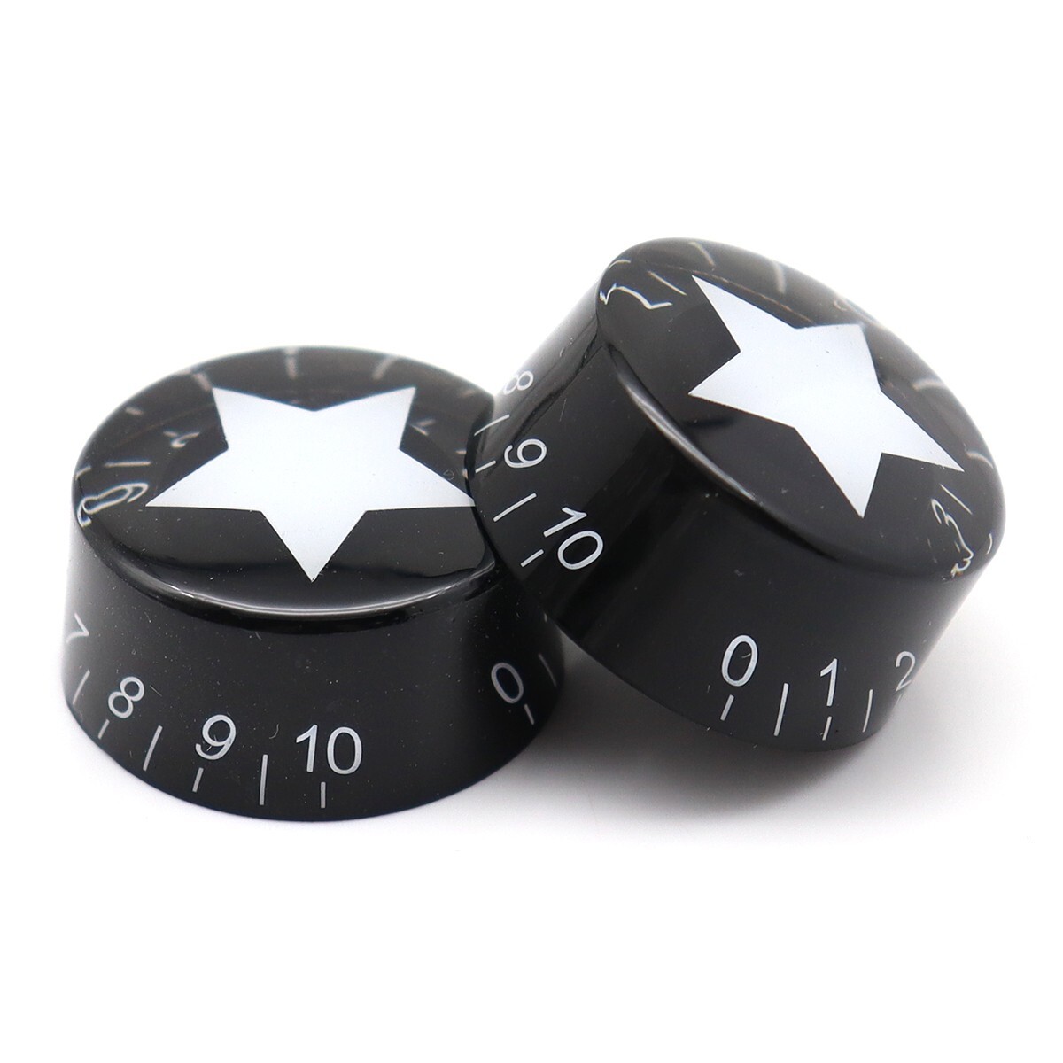 4Pcs Inlaid Star Guitar Knobs Push-in Volume Amplifier Audio Control Knobs Black