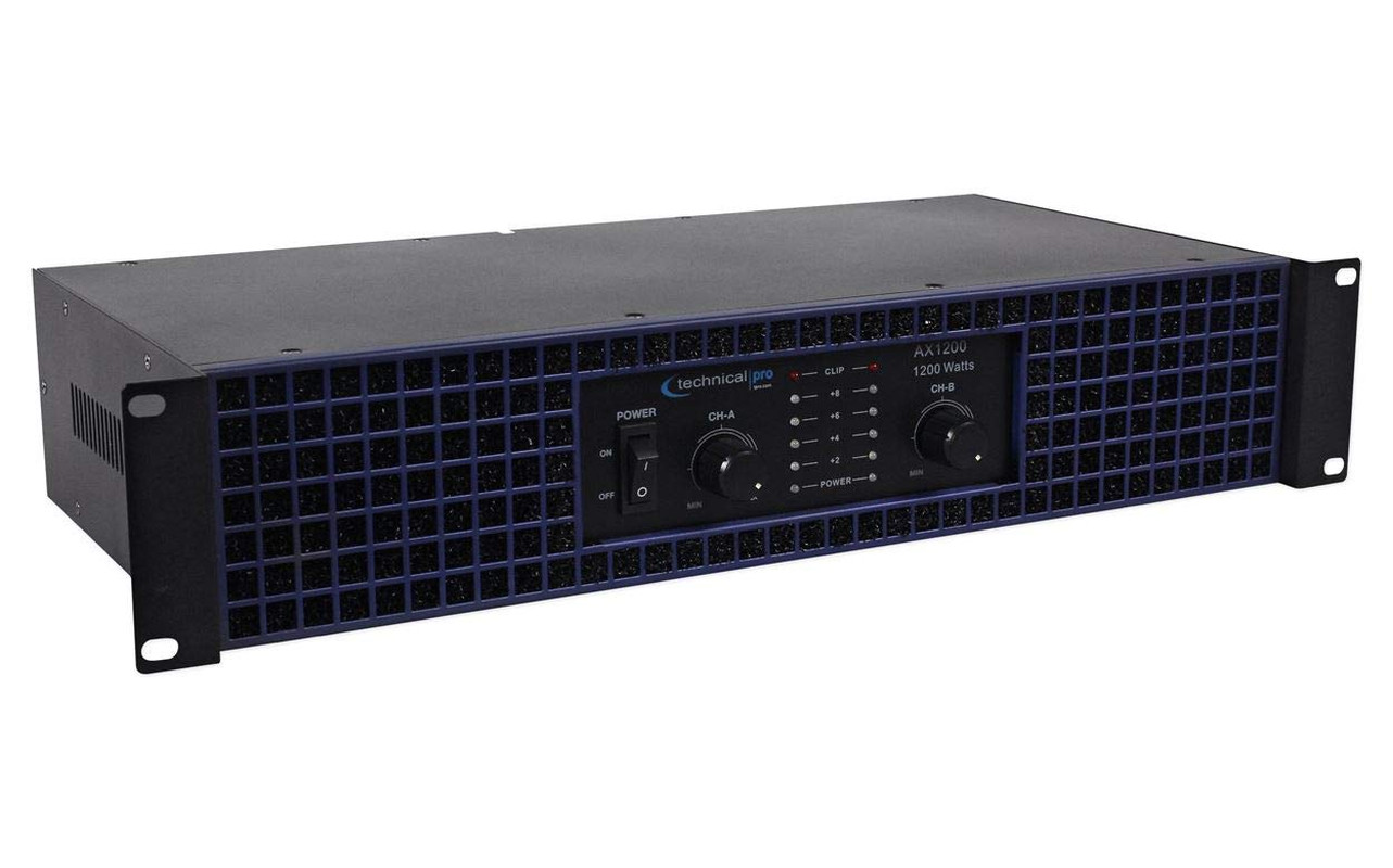 New AX1200 1200 Watt 2-Channel Amplifier 2U Rack DJ Power Amp