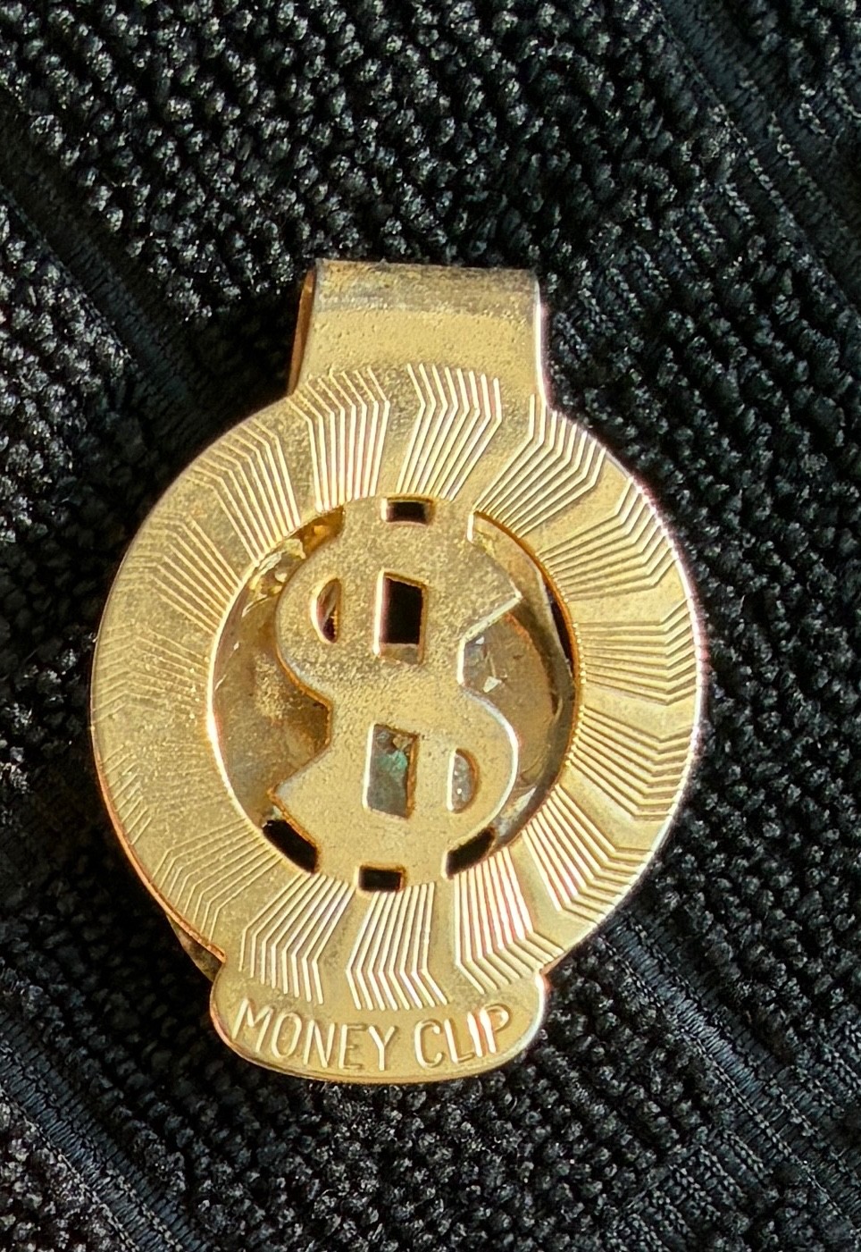 Vintage Dollar Money Clip Men Wallet ID Credit Card Holder Gold Tone