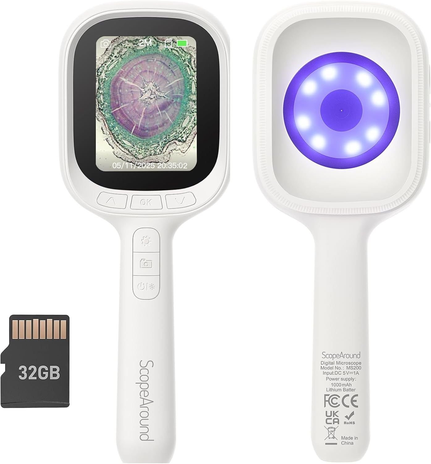 Digital Microscope, Autofocus Handheld Microscope, Magnifier with 2.8" IPS Scree