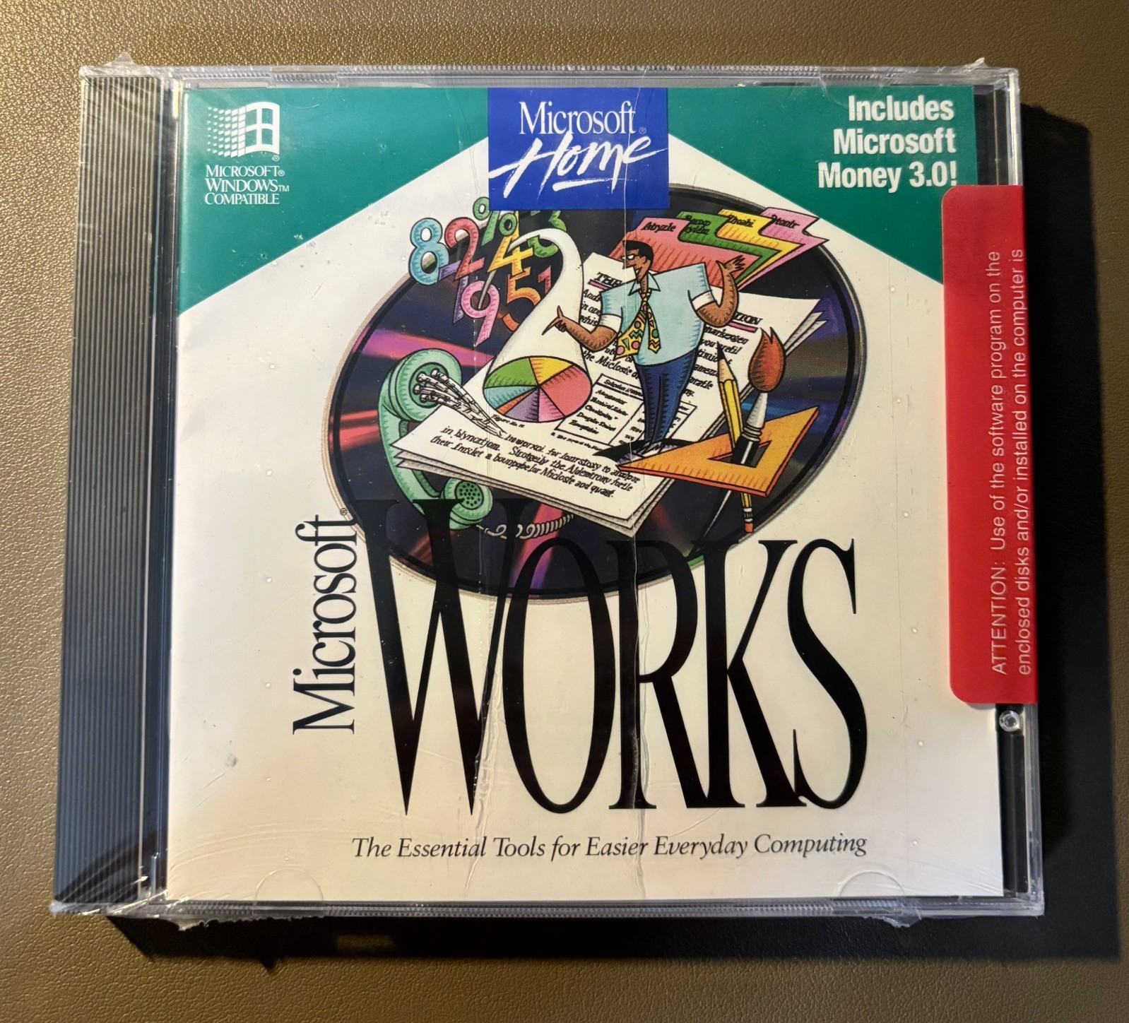 Microsoft Works software for Windows w/ Money 3.0 New Factory Sealed 1994