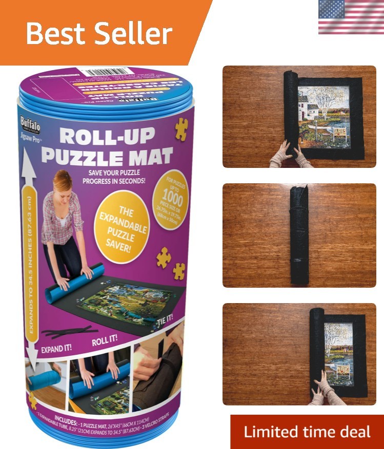 Roll-Up Puzzle Mat for 1500 Piece Puzzles - Space-Saving Felt Solution