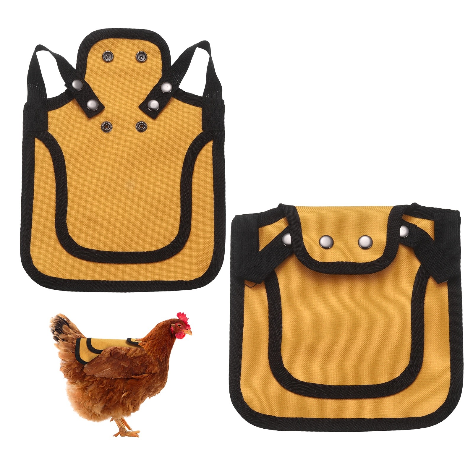 4-Pack Chicken Saddle with Adjustable Strap for Hens [Yellow]