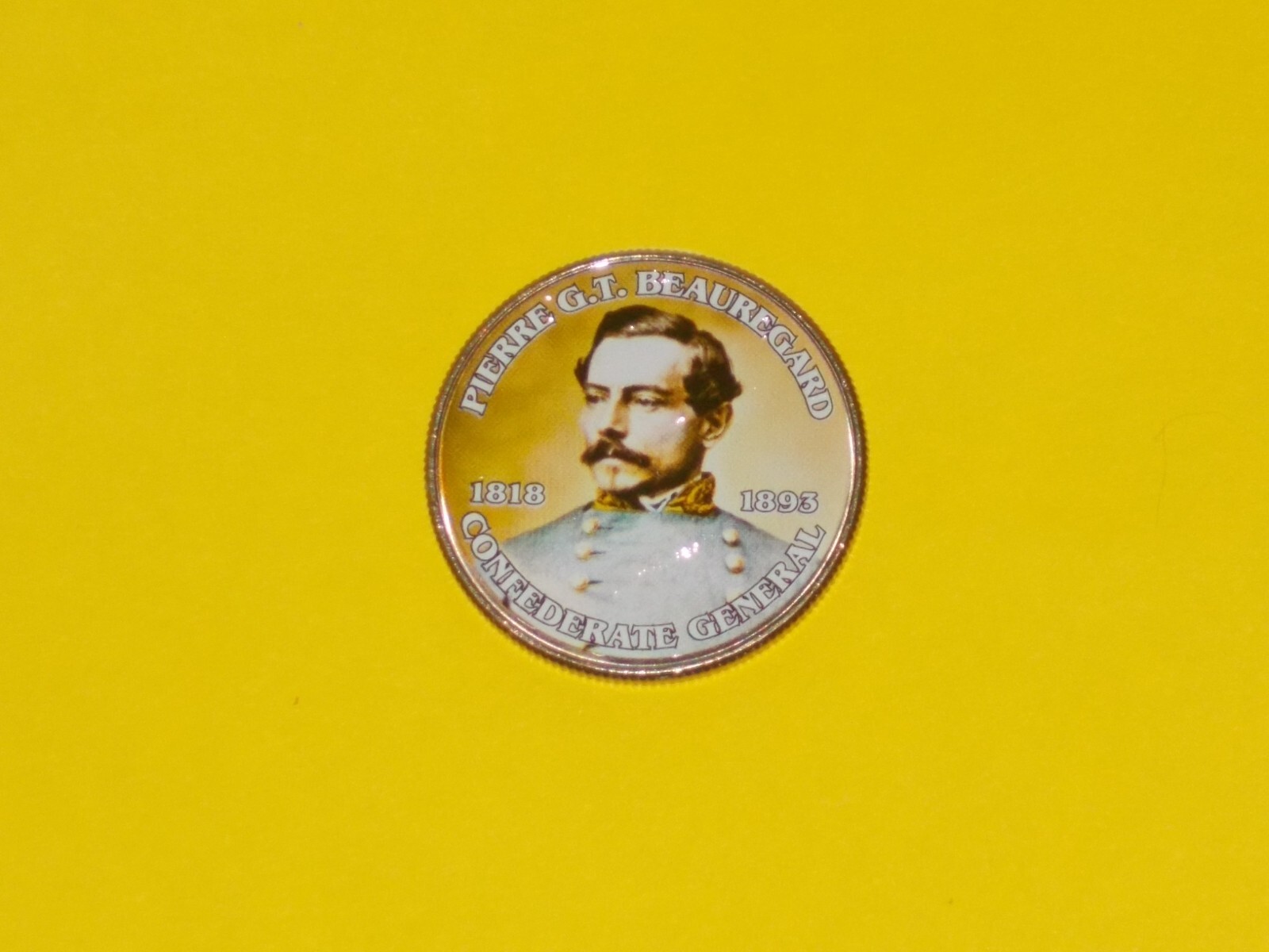 Colorized Kennedy Half Dollar - Civil War - Pierre G T Beauregard - K422