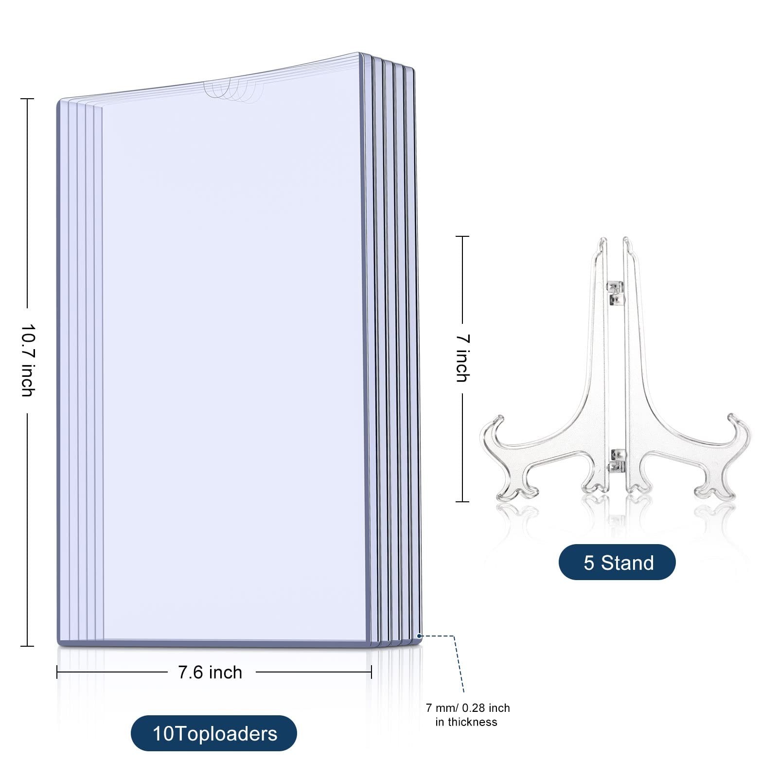 Comic Book Display Case Set, Include Comic Book Sleeves and Clear Plastic Easel