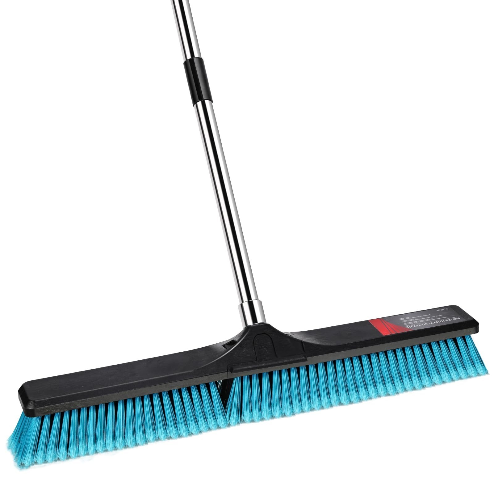 24" Push Broom, Heavy Duty Outdoor Commercial Broom for Cleaning with 55" Lon...