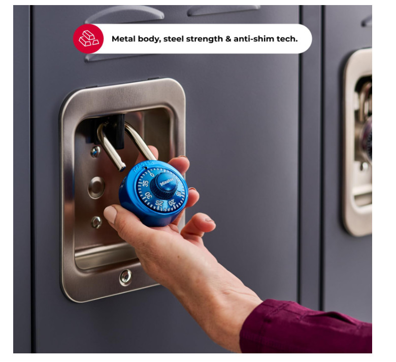 Master Lock Locker Lock, Combination Lock for Gym and School Locker, Blue 1530