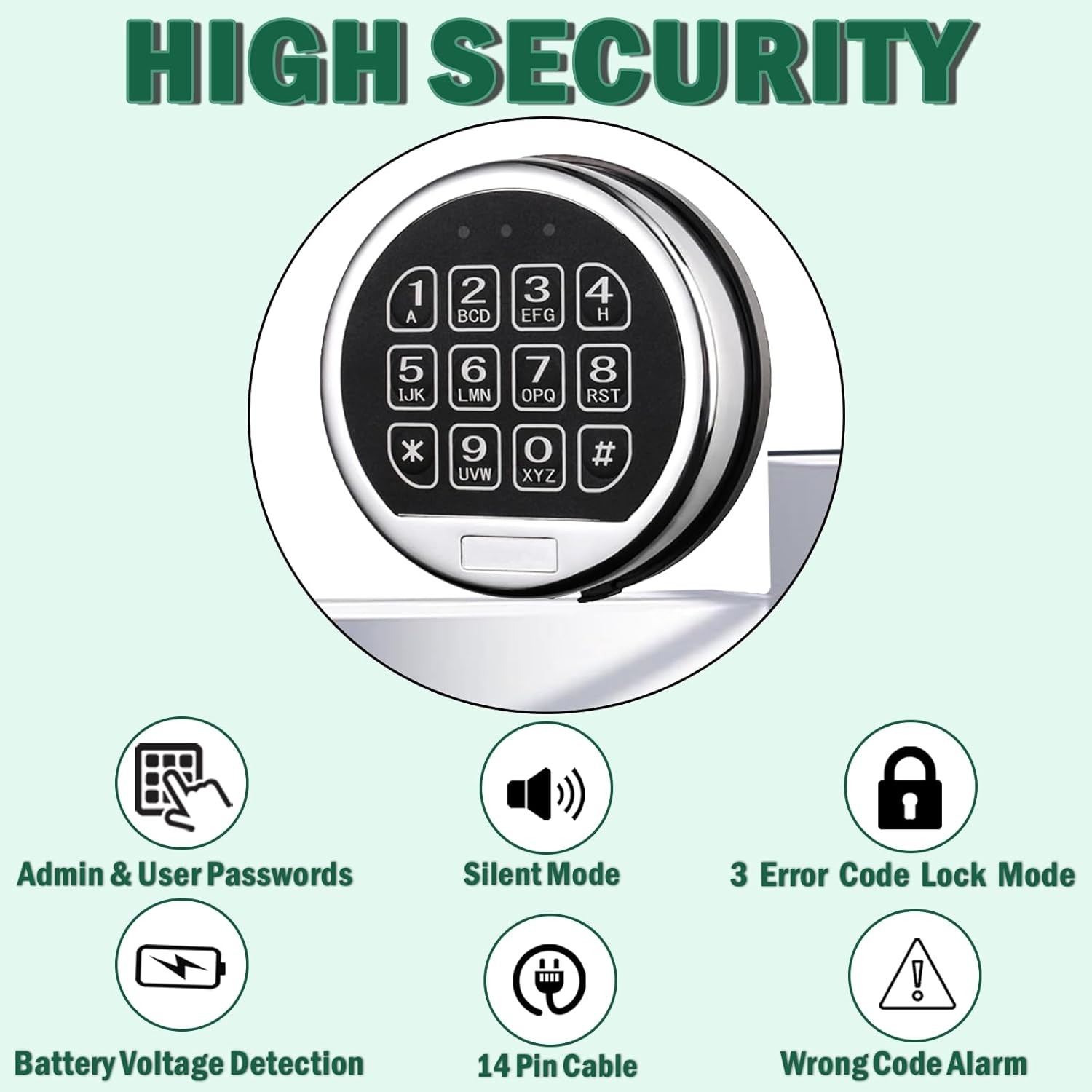 Electronic Safe Lock Gun Safe Lock Replacement with Swing Bolt Lock