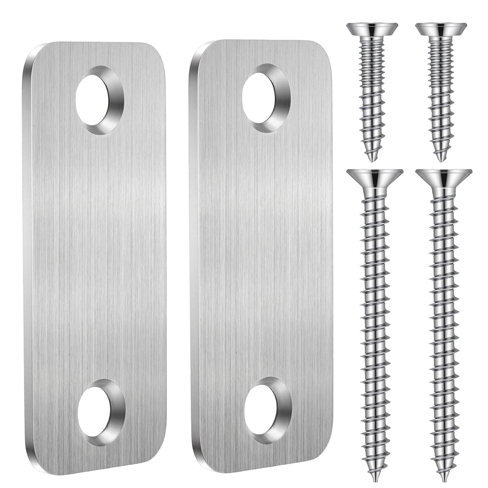 2 Set Door Hole Cover Plate, Door Latch Cover 1" x 2-1/4" Hole Filler Plate S...
