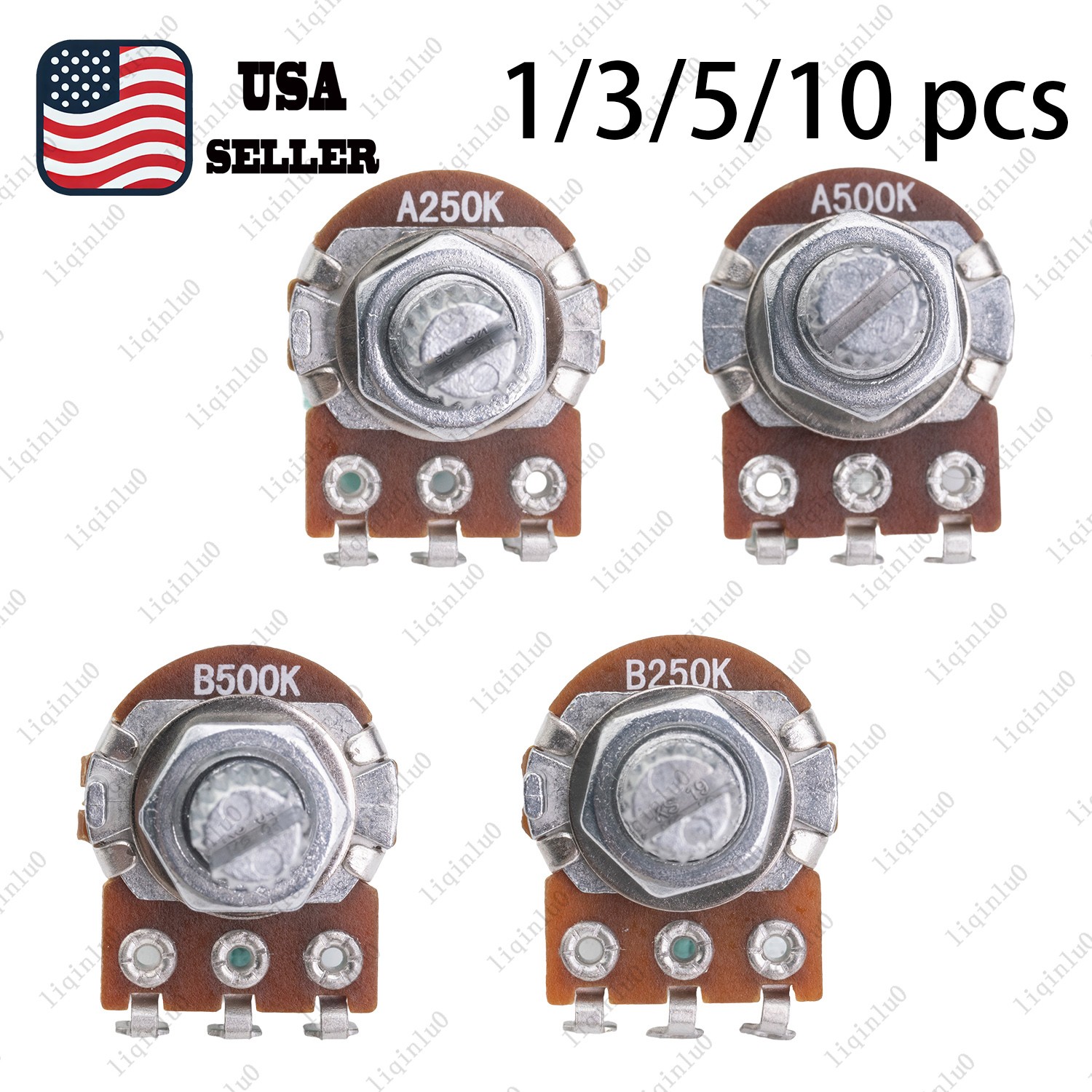 A/B 250k 500k Guitar Mini Pots with 18mm Long Shaft Volume Tone Taper Pots