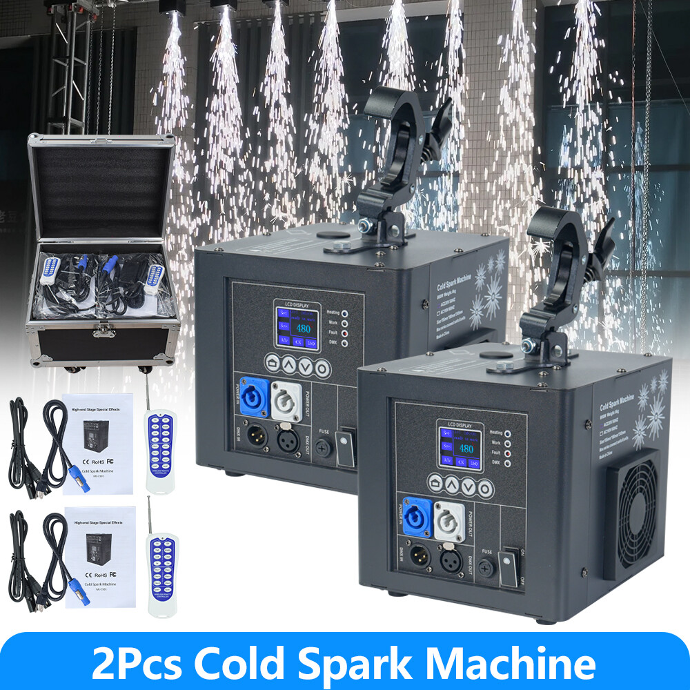 2PCS 800W Suspended Waterfall Cold Spark Machine Fireworks with Flight Case