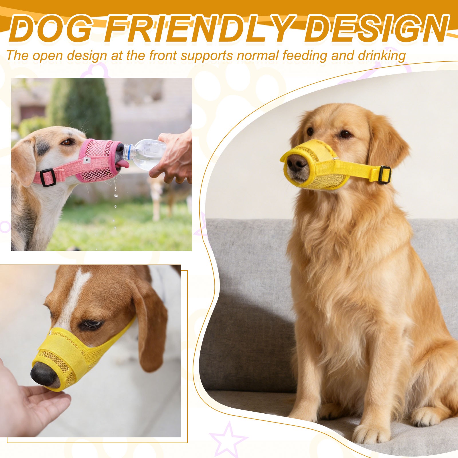 Dog Muzzle Soft Mesh Muzzle Mouth Guard Cover Red XL