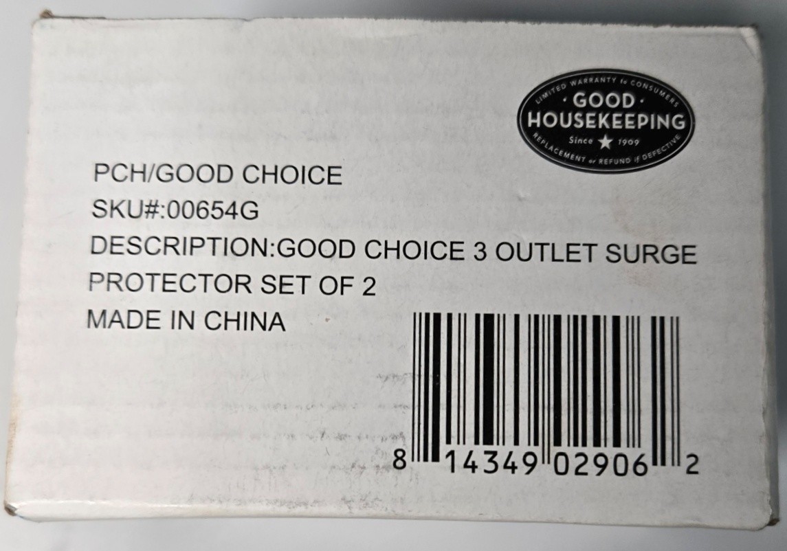 Good Housekeeping 3 Outlet Surge Protector With Status Lights A Set Of 2