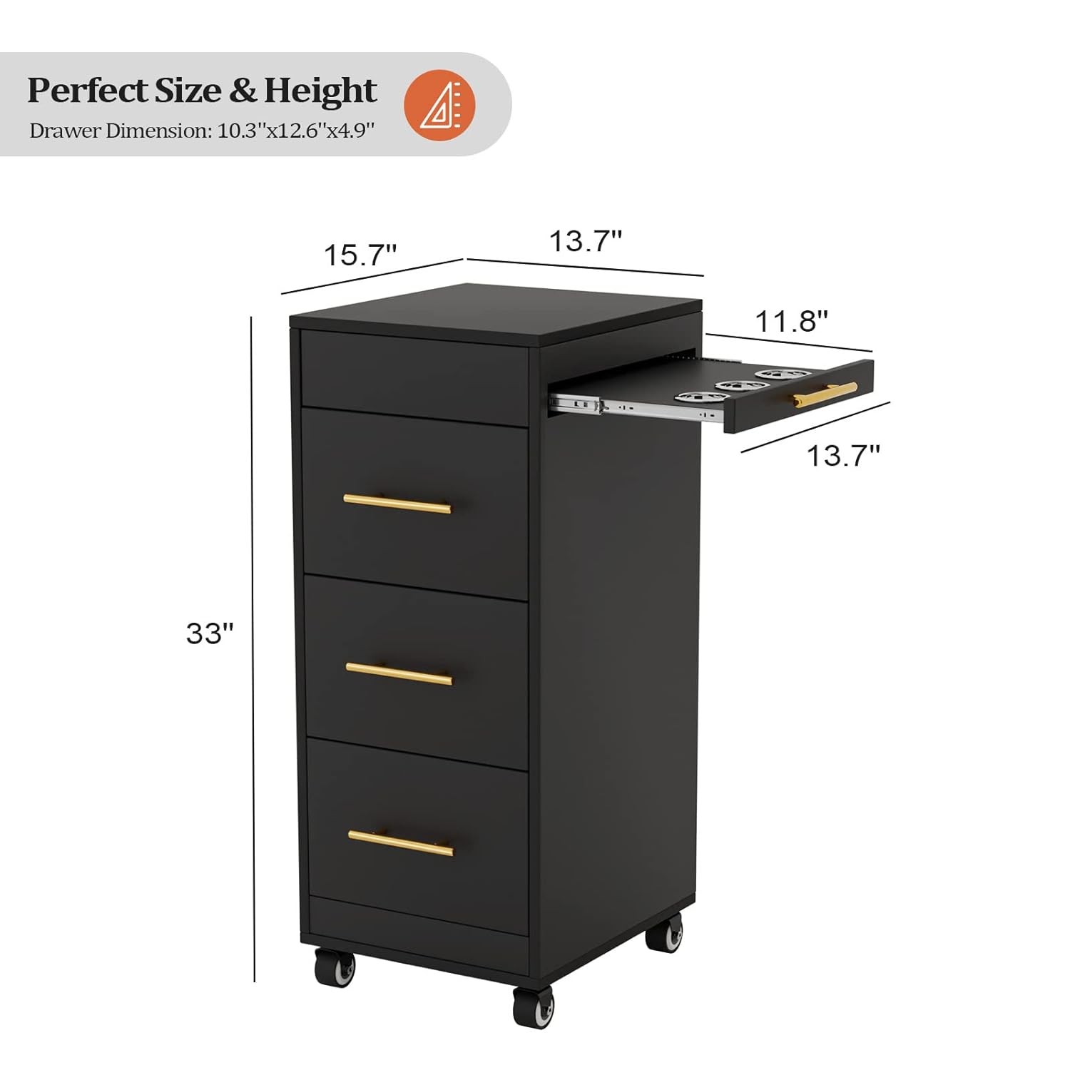 Hair Salon Storage Tool Cart Space Saving Salon Station Trolley Cart for Barber