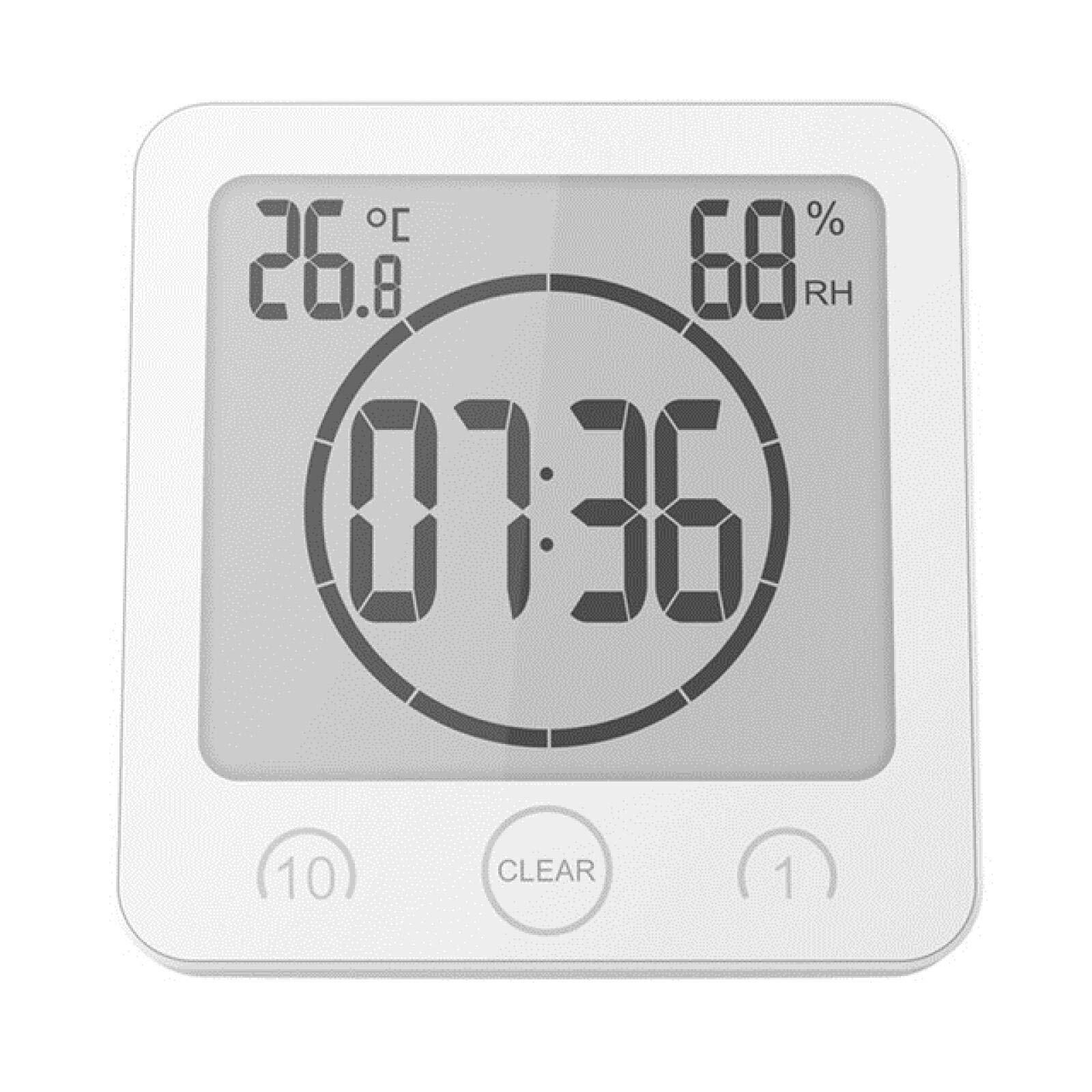 Wall Clock Waterproof LCD Digital Wall Clock Shower Suction Wall Stand Alarm ...