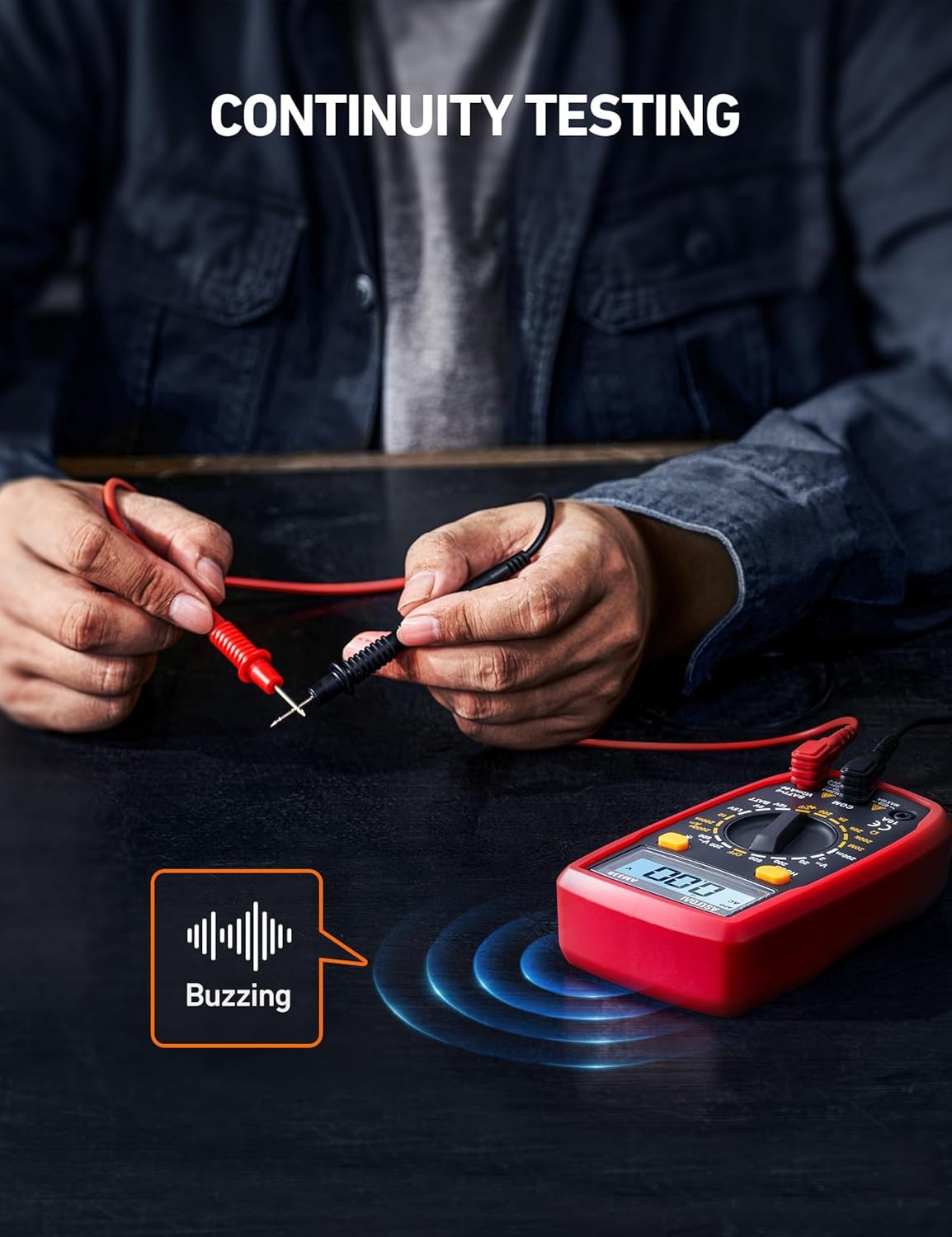 2000 Counts Digital Multimeter - Voltage, Current, Resistance Tester