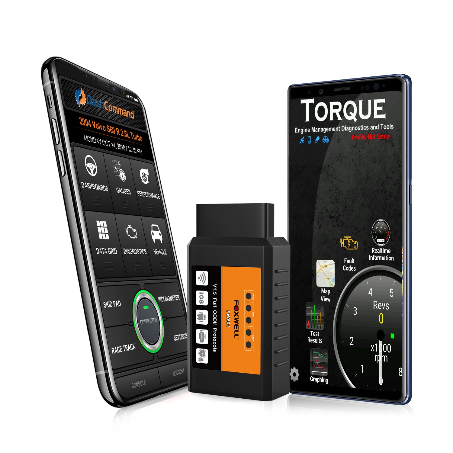 FOXWELL FW601 ELM327 OBD2 Code Reader Bluetooth Diagnostic Tool OBDII Scanner