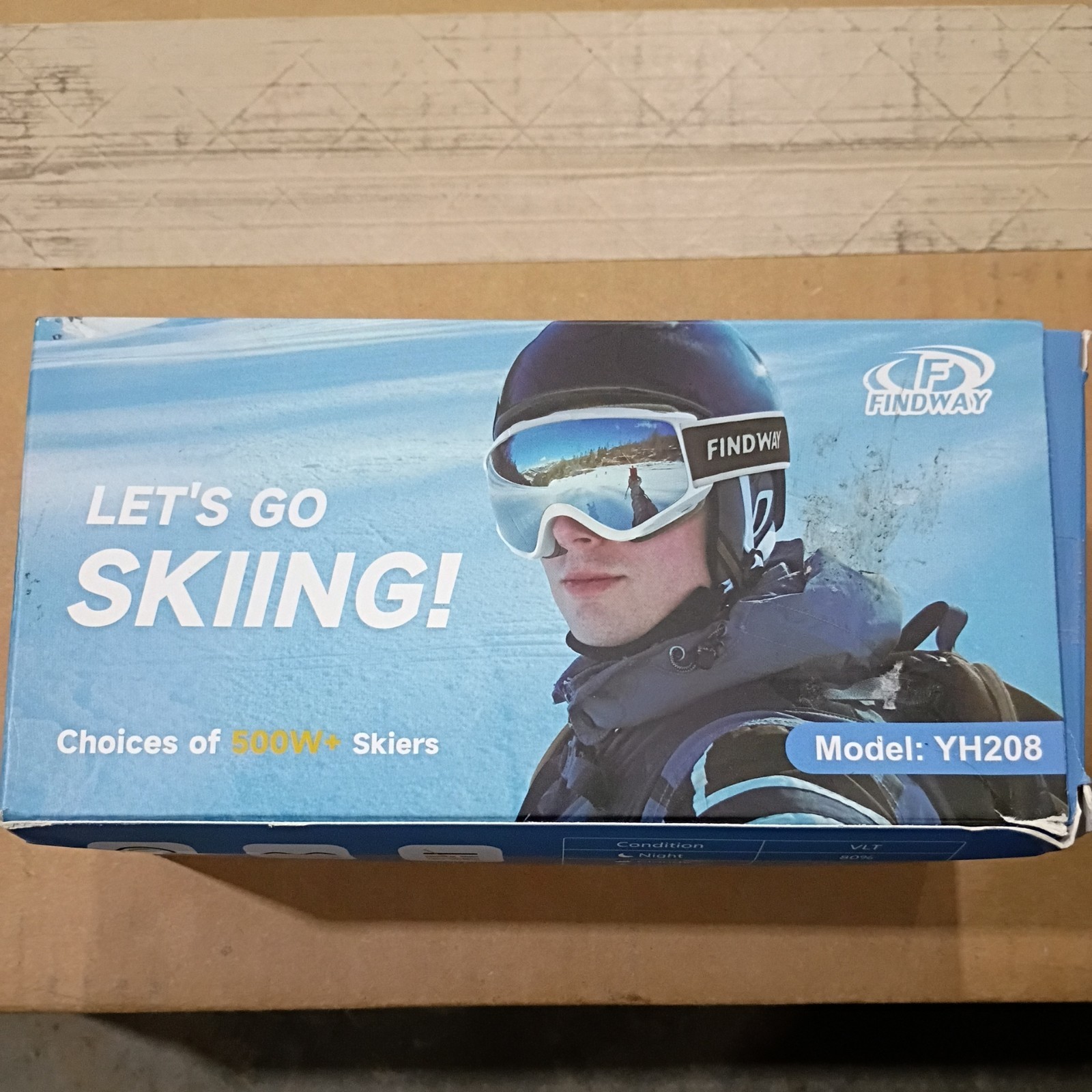 Findway YH208 Ski Goggles White Silver Anti Fog Dual Lens UV400 Helmet OTG