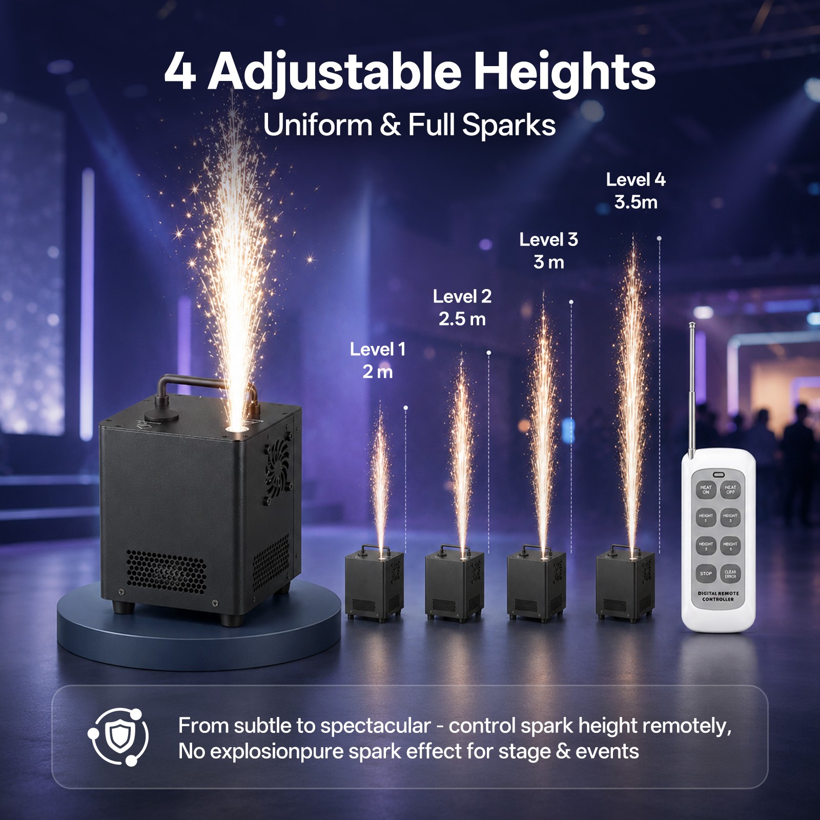Electronic Spark Machine 800W Stage Effect Machine Firework for DJ Party Wedding