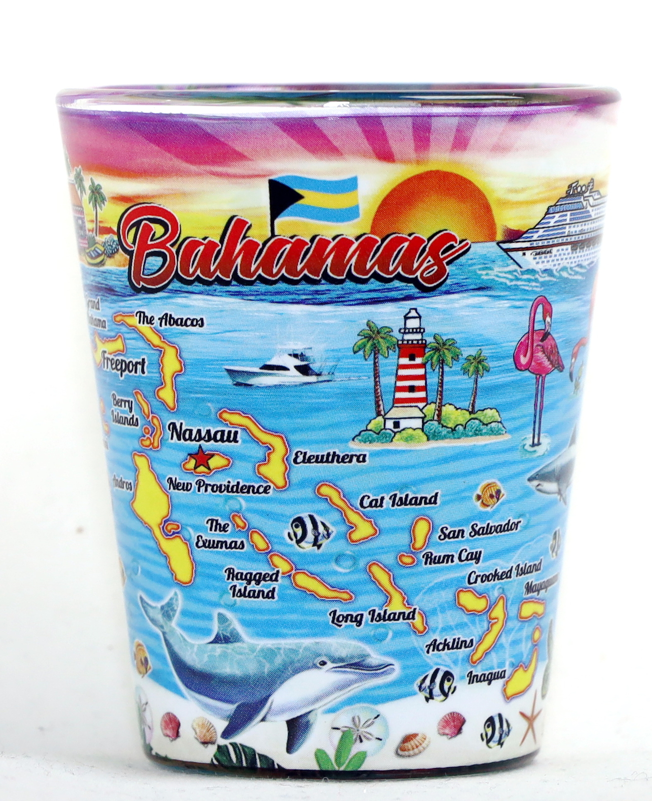Bahamas Scene In and Out Shot glass