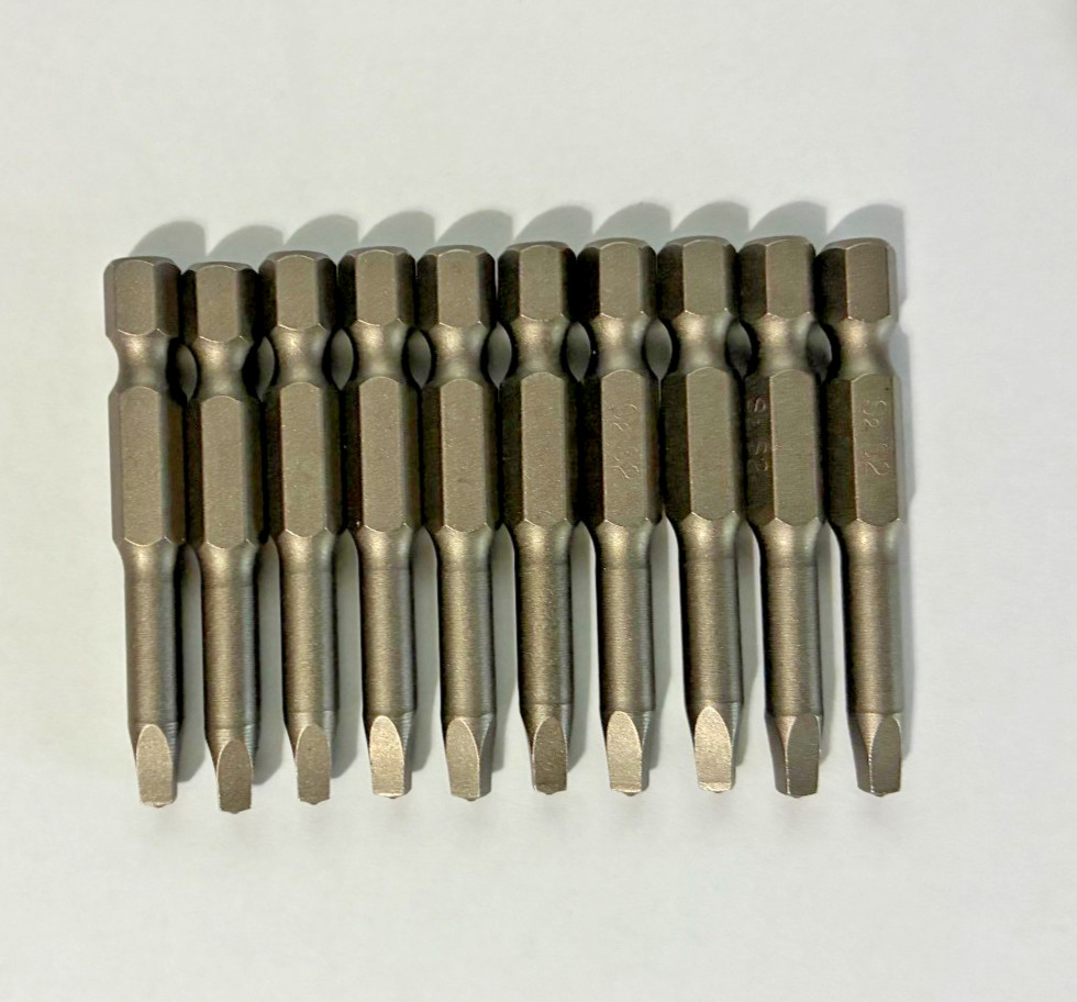 Square Head SQ 2 #2 SQ2 Screwdriver Drill Power Insert 2 inch Bit 10 Pack